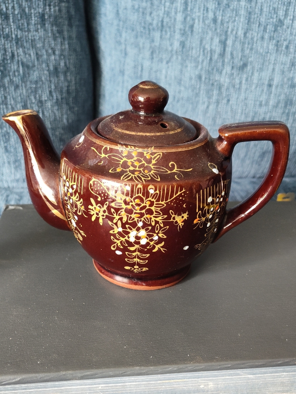Hand Painted Redware Teapot